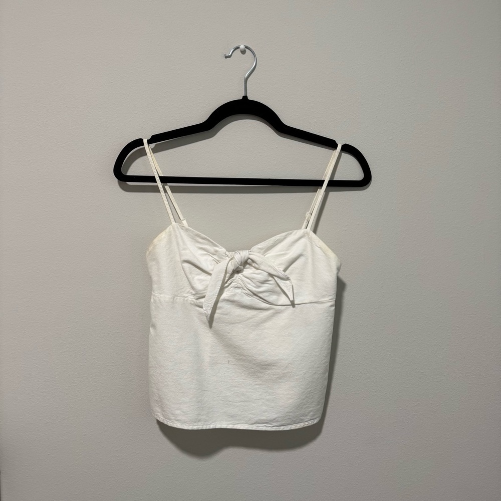 Brandy Melville White Tie Front Tank Top